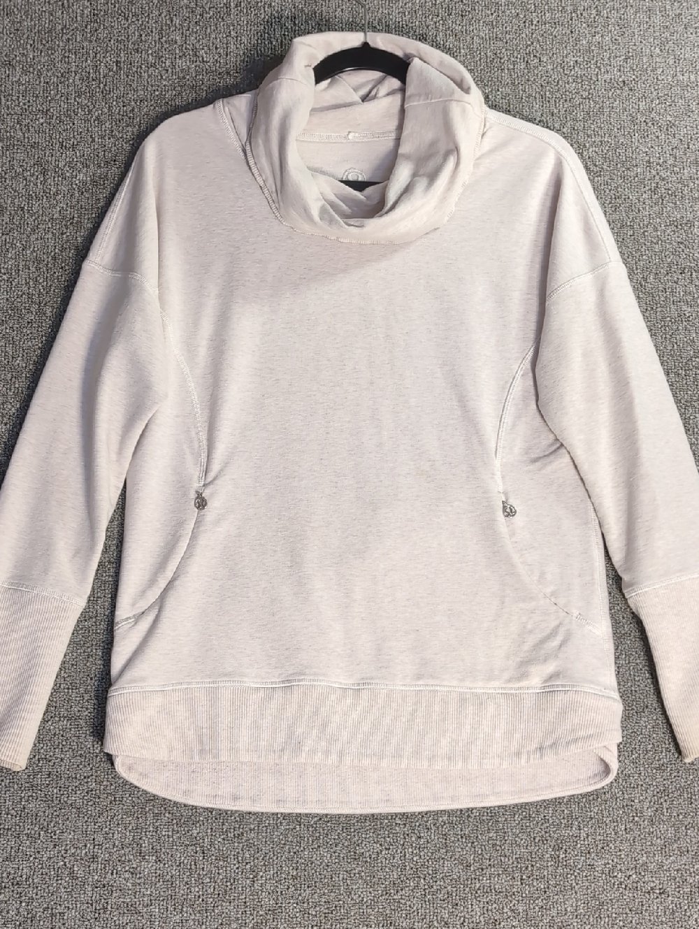 Lululemon Peaceful Moments Pullover Sweatshirt Cowl Neck Size 8 Feather Pink